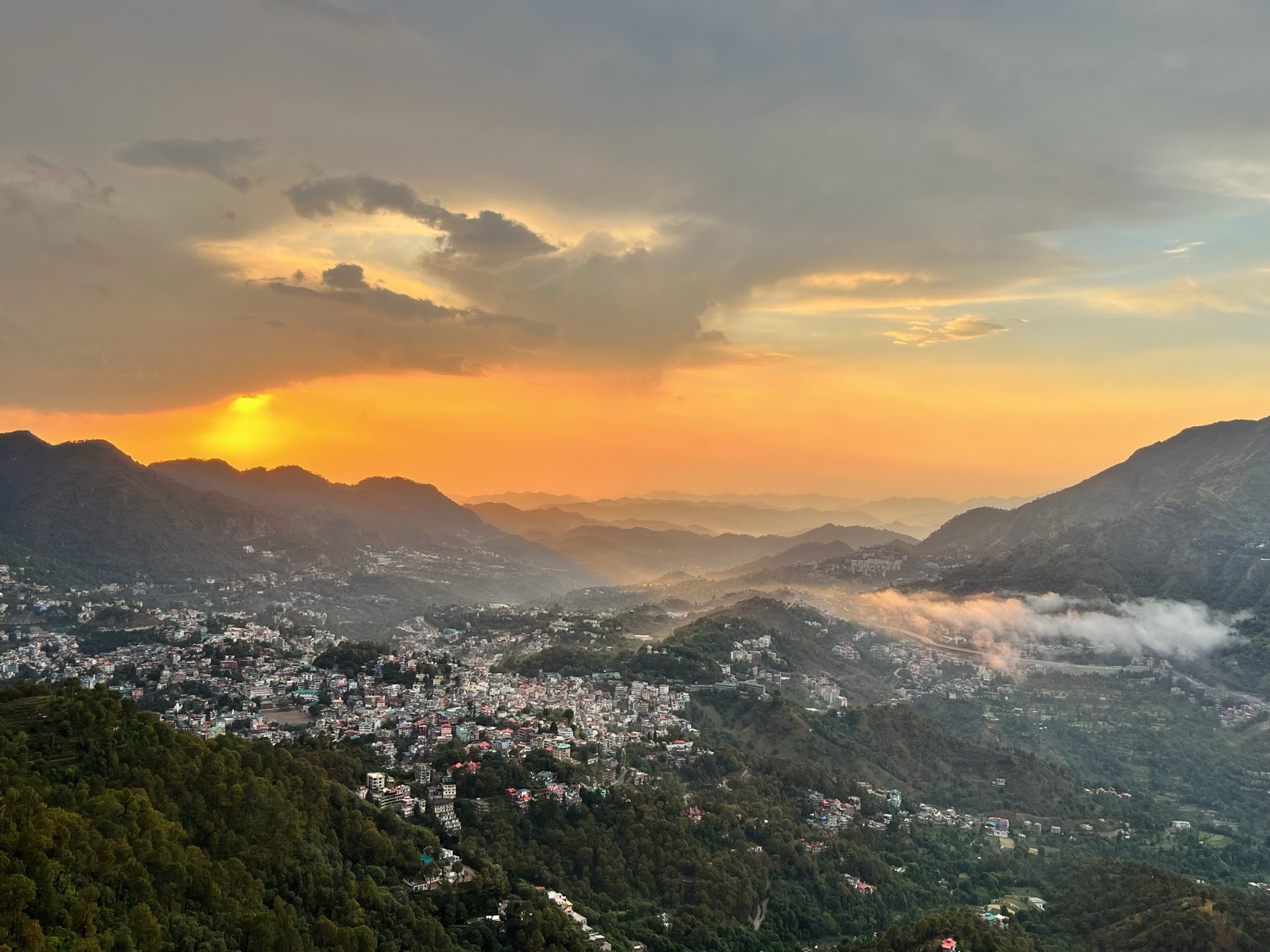 Golden sunset over the Solan valley