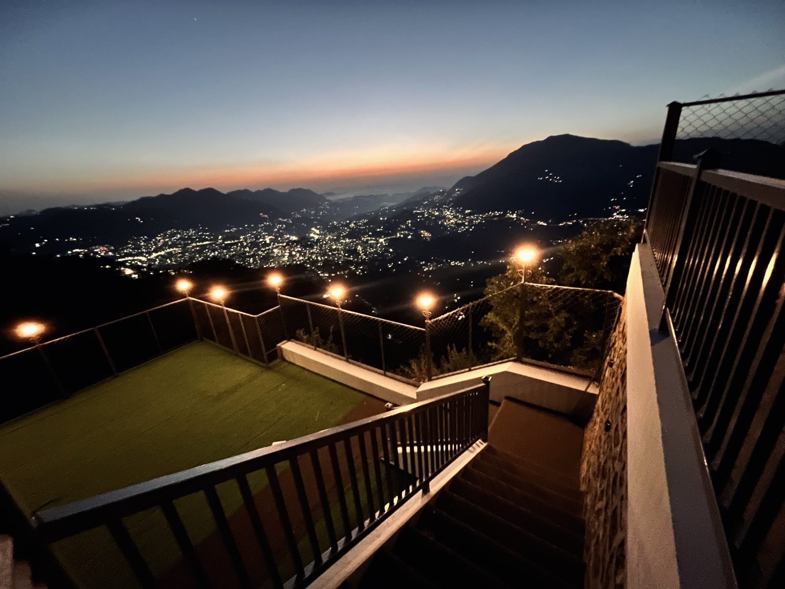 The valley sparkling at night