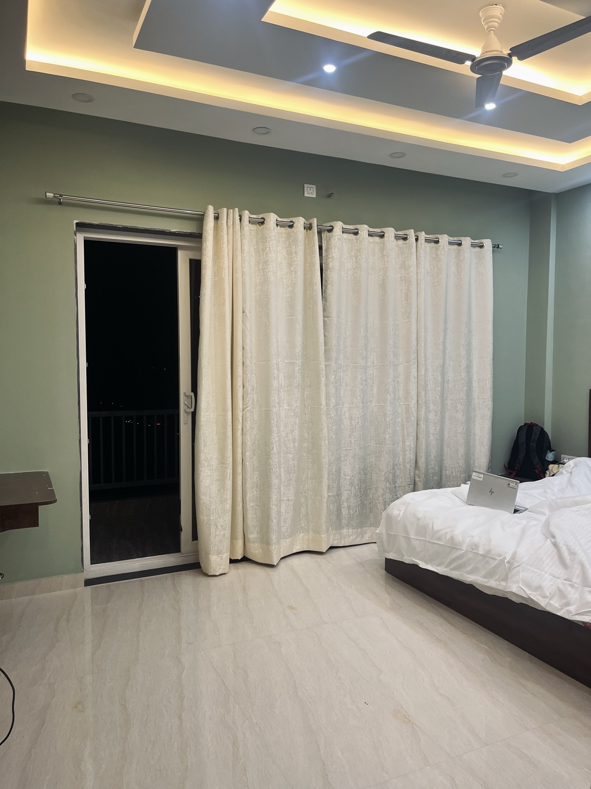 Warm interiors with balcony access