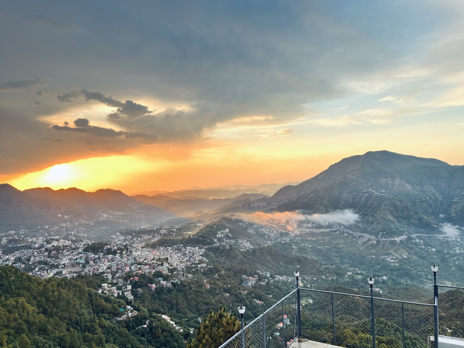 Panoramic Himalayan sunset